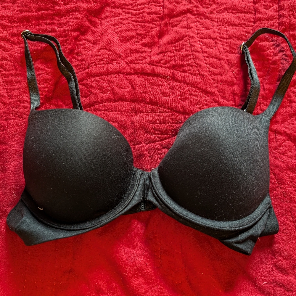 Aerie Black T-Shirt Bra with Molded Cups